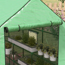 Outsunny Walk-in Outdoor Green House with Door and Mesh Windows, Green