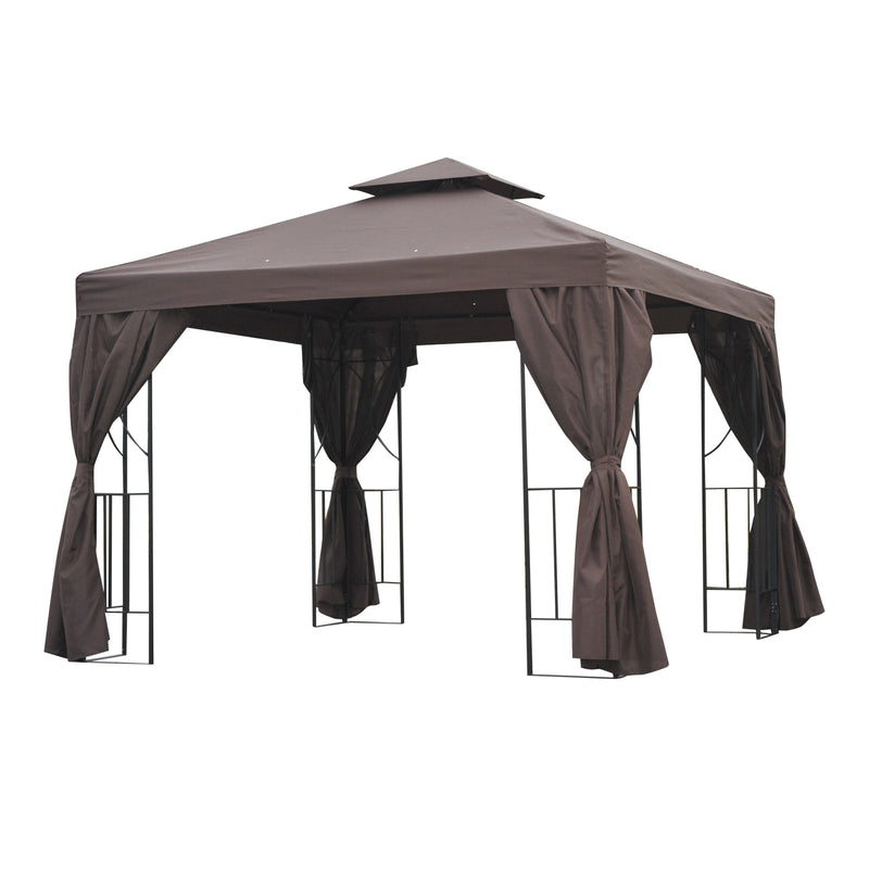 Outsunny 3 x 3(m) Garden Metal Gazebo Sun Shade Shelter Outdoor Party Tent