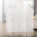HOMCOM 4 Panel Folding Room Divider, 170cm Freestanding Privacy Screen, White