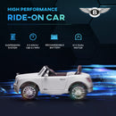 HOMCOM  Kids Electric Ride On Car Bentley 12V - White