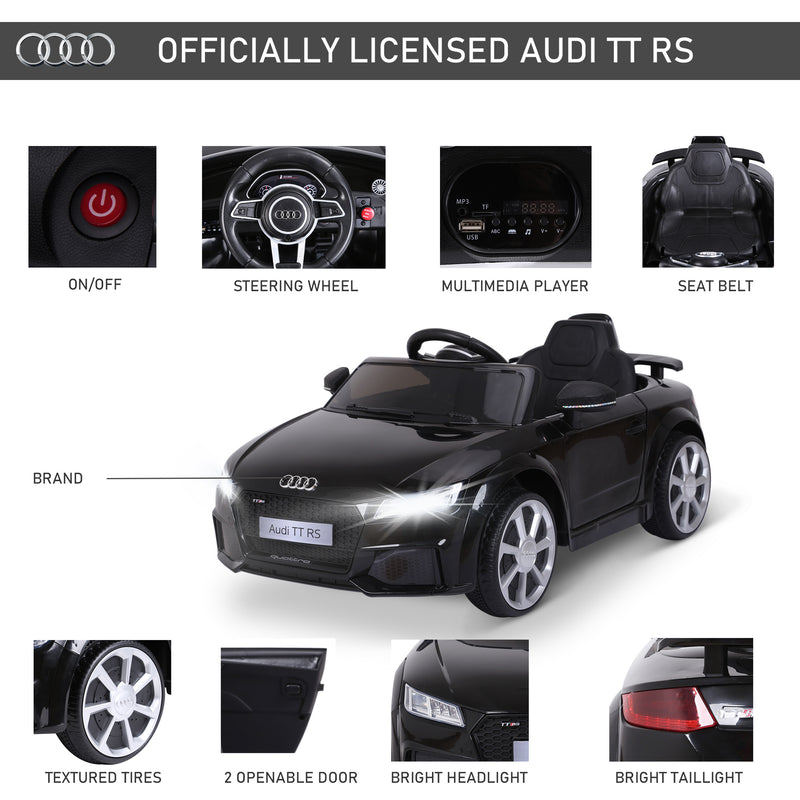 HOMCOM Kids Electric Ride On Car Audi TT RS - Black