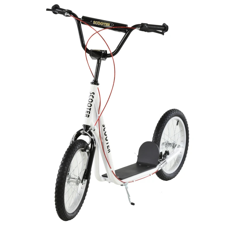 HOMCOM Childrens Scooter with Brakes - White