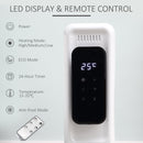 HOMCOM 2180W 9 Fin White Oil Filled Radiator, Portable Heater w/ Timer & Remote Control