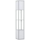 HOMCOM Shelf Floor Lamp with Dual Light, for Living Room, Bedroom, Black