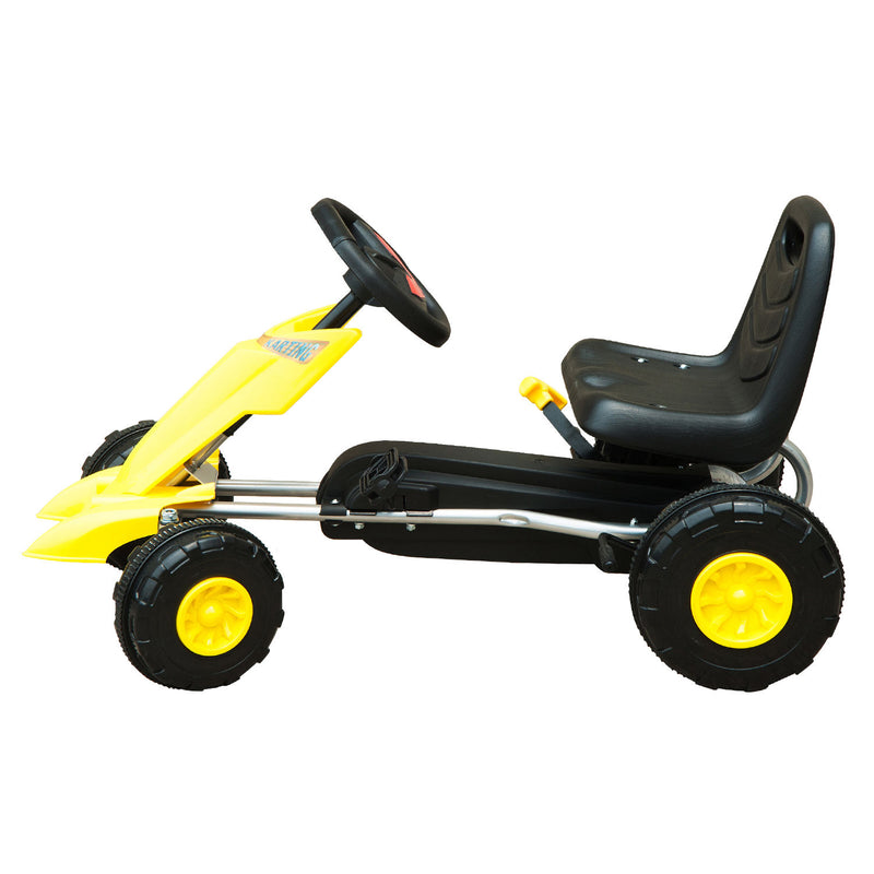 HOMCOM Kids Pedal Go Kart - Yellow & Black