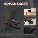 Vinsetto Liftable Computer Stand Height Adjustable Ergonomic E-sports Desktop Stand PC w/ Keyboard Tray Widely Compatible Workstation Riser for Home Office Dormitory Compatible