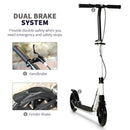 HOMCOM Folding Kick Scooter with Brakes - White