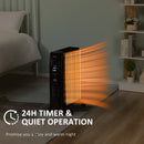 HOMCOM 2180W Black Oil Filled Radiator, 9 Fin Portable Heater w/ Timer Remote Control