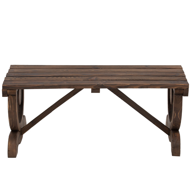 Outsunny Wooden Garden Stool/Bench - Brown