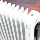 HOMCOM 2180W 9 Fin White Oil Filled Radiator, Portable Heater w/ Timer & Remote Control