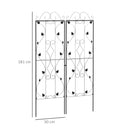 Outsunny Set of 2 Metal Trellis for Climbing Plants, Leaf Design