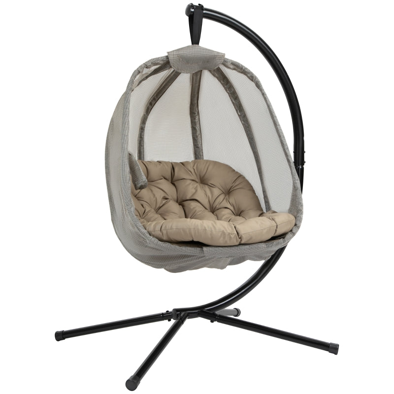 Outsunny Hanging Egg Chair Khaki