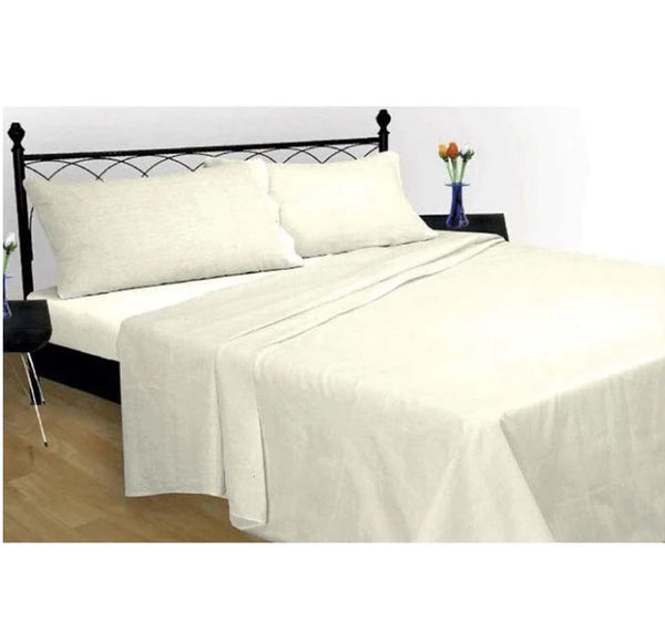 Lewis's Brushed Cotton Sheet Set - Cream