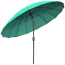 Outsunny 2.6m Round Curved Adjustable Parasol Sun Umbrella Metal Pole Green