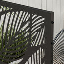 Outsunny 6.5FT Metal Outdoor Privacy Screen Panel w/ Stand, Leaf Style