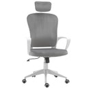 Vinsetto High-Back Office Chair Home Rocking w/ Wheel, Up-Down Headrest, Grey
