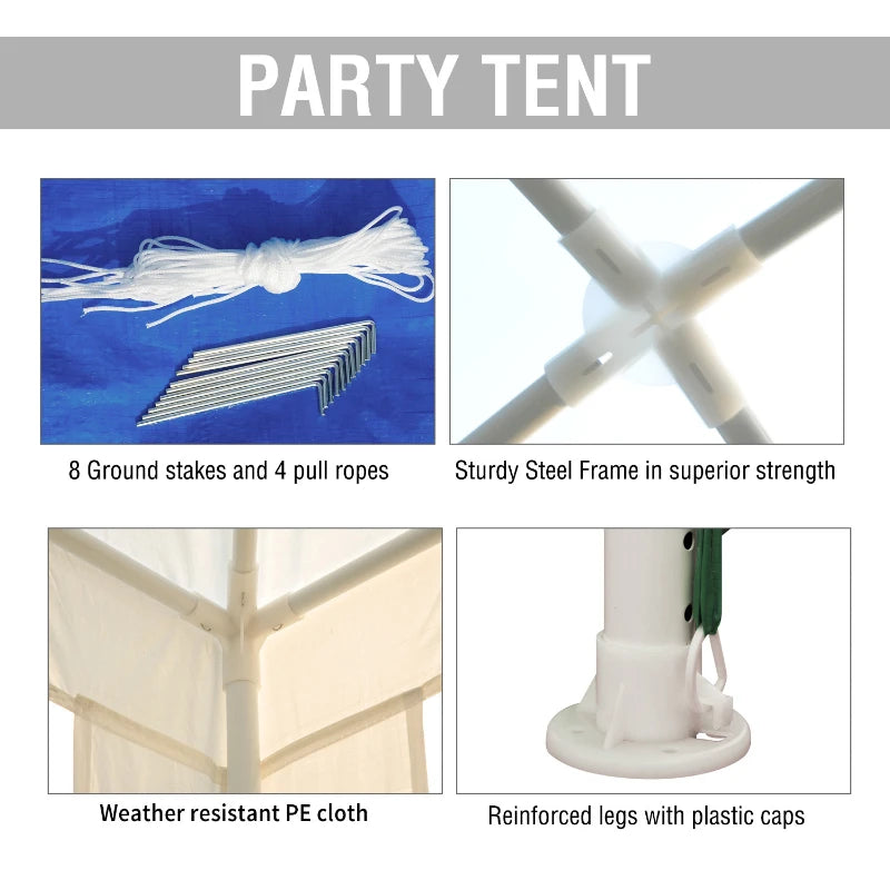 Outsunny 2.7m x 2.7m  Party Tent White