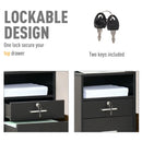 Vinsetto Filing Cabinet with 2 Drawers 40x40x60cm Black