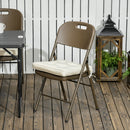 Outsunny 42 x 42cm Replacement Garden Seat Cushion Pad with Ties, Cream