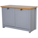MDF Rustic 4-Compartment Storage Cabinet - Grey