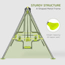 Outsunny Garden Swing Set with Double Swings, Glider, Swing Seats for Outdoor