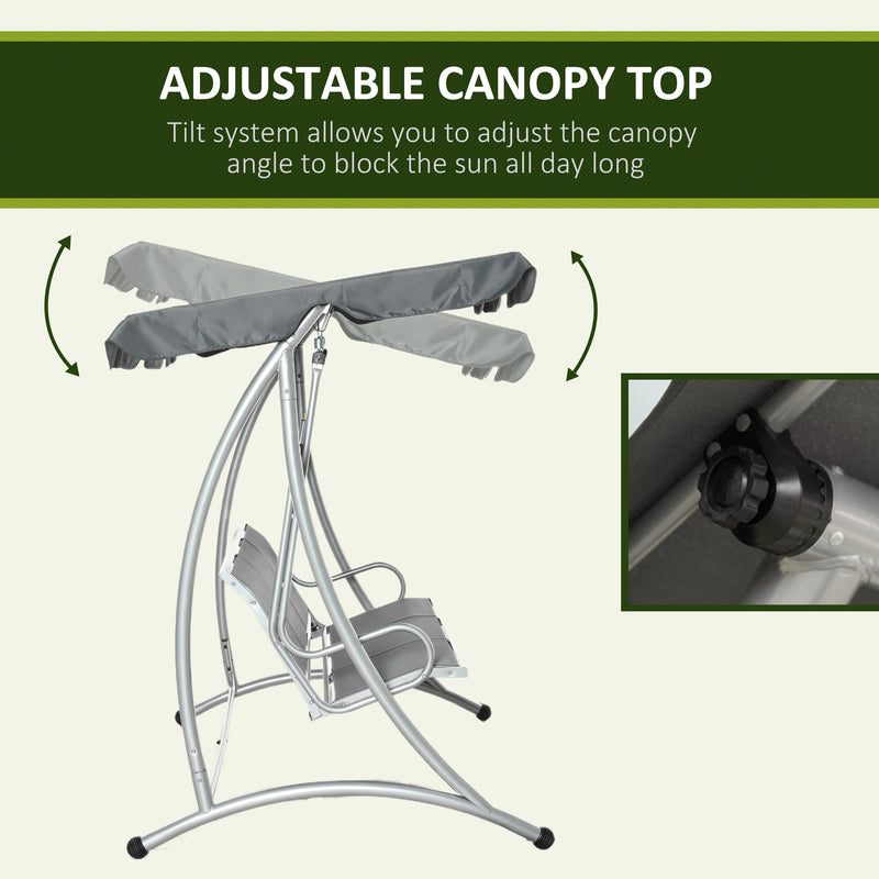 Outsunny Swing Bench - Grey