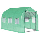 Outsunny 3 x 2 M Walk in Polytunnel Greenhouse Galvanised Steel w/ Zipped Door