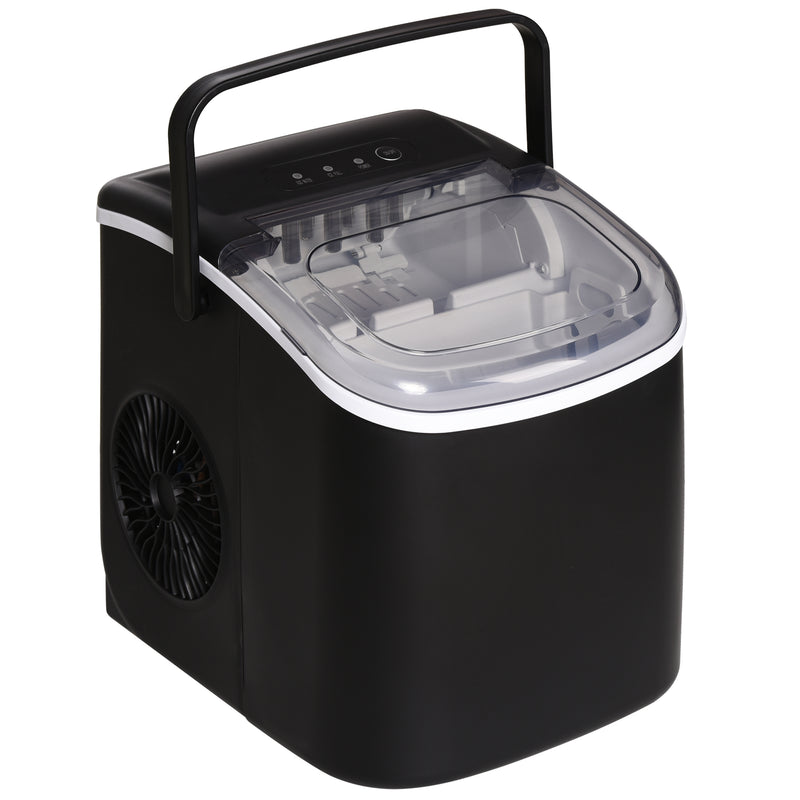 HOMCOM Ice Maker w/ Ice Scoop Basket 12Kg in 24 Hrs 9 Cubes Ready in 6-12Mins