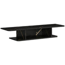 HOMCOM Wall Mounted TV  Stand Entertainment Unit with Storage Shelf, Black