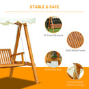 Outsunny 3 Seater Canopy Swing Bench - Cream white