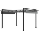 Outsunny 3 x 4m Pergola with Retractable Roof and Aluminium Frame, Grey