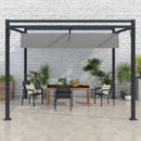 Outsunny 3 x 4m Pergola with Retractable Roof and Aluminium Frame, Grey