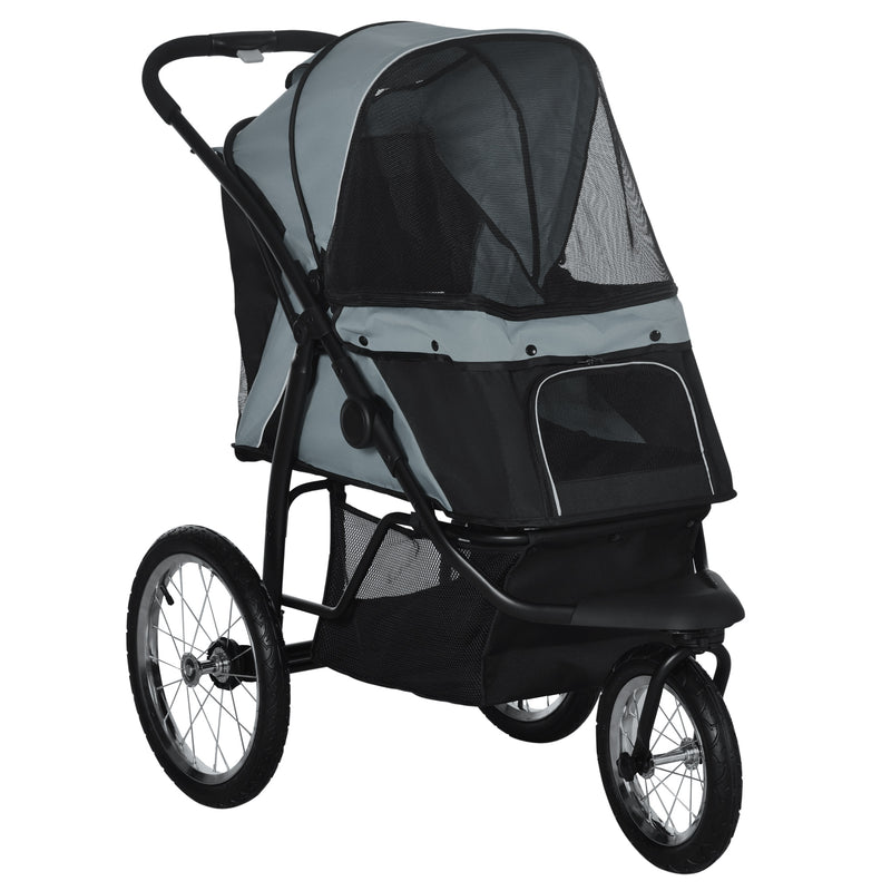 PawHut 3 Wheel Pet Stroller, For Medium Small Dogs, Foldable Cat Pram