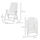 Outsunny Folding Chairs Set - White
