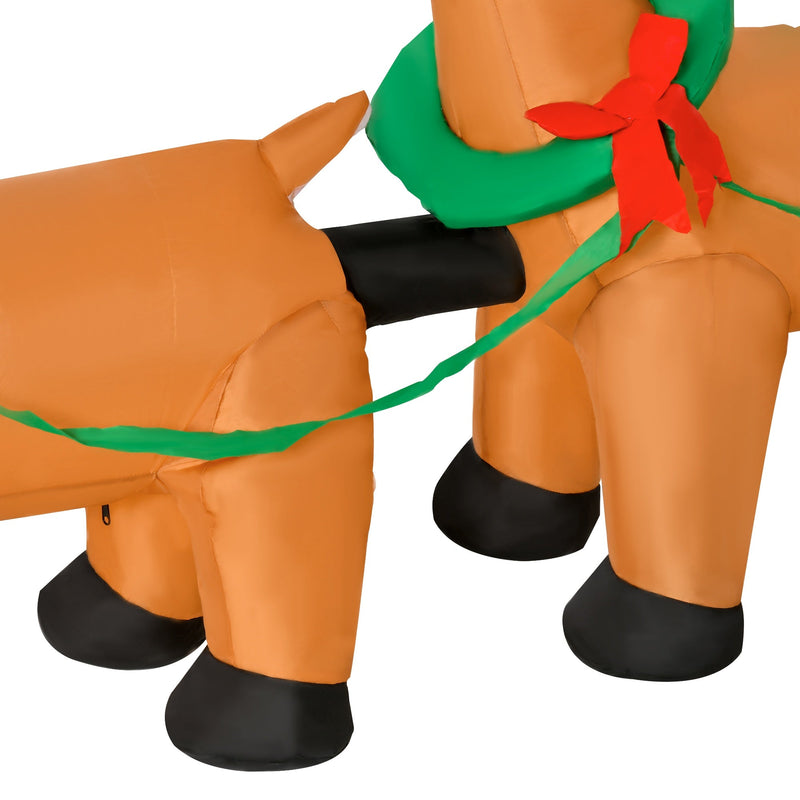 HOMCOM Inflatable Santa Claus On Sleigh