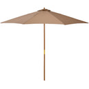 Outsunny 3(m) Wooden Garden Parasol Sun Shade Outdoor Umbrella Canopy Khaki