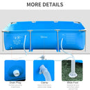 Outsunny Blue Swimming Pool with Steel Frame & Filter 315L x 225W x 75H cm