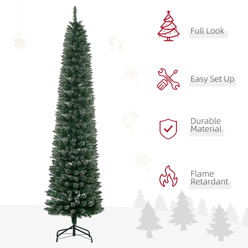 Christmas Tree Snow Dipped Pencil 6.5ft