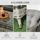 Outsunny 4 Pieces Rattan Sofa Set Outdoor Conservatory Furniture with Cushions