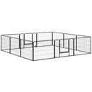 PawHut 12-Panel Pet Playpen, Heavy-Duty Dog Cage w/ Lockable doors, 80 x 60cm