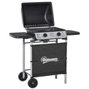 Outsunny Propane Gas Barbecue Grill 2 Burner Cooking BBQ 5.6 KW W/ Side Shelves