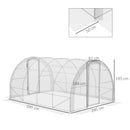 Outsunny 4 x 3 x 2m Polytunnel Greenhouse with Door, Galvanised Steel Frame
