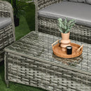Outsunny 4 Pieces Rattan Sofa Set Outdoor Conservatory Furniture with Cushions