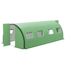 Outsunny Tunnel Greenhouse, Upgraded Structure, Hinged Doors, 6 x 3(m), Green