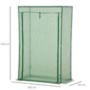Outsunny 100 x 50 x 150cm Greenhouse w/ Zipper Roll-up Door Outdoor Green