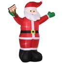 HOMCOM Christmas Inflatable Santa Clause Holding Sign 8'