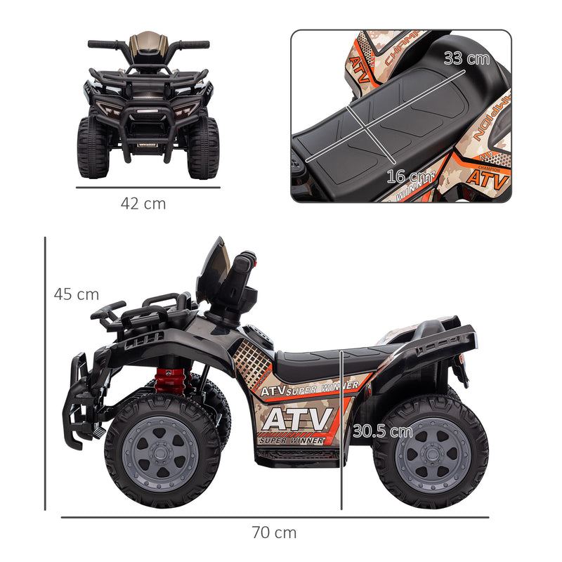 HOMCOM Kids Ride On Car Four Wheeler Quad Bike 6v - Black