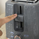 HOMCOM Kettle and Toaster Set 1.7L Fast Boil Kettle & 2 Slice Toaster Set Grey