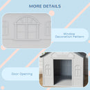 PawHut Weather-Resistant Dog House, Puppy Shelter for Large Dogs - Grey