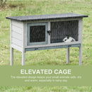 Pawhut Rabbit Hutch Grey, Blue and Black